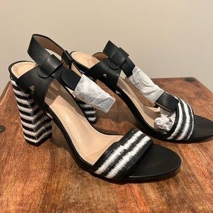 NWT never worn black zebra heels